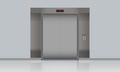 Blank Elevator mockup with closed doors, blank mockup. Realistic high detailed Vector illustartion Royalty Free Stock Photo
