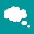 Blank empty balloon cloud with white color isolated on green background. vector dialog for website