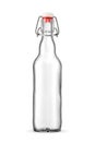 Blank empty clear bottle with vintage swing top isolated on white Royalty Free Stock Photo