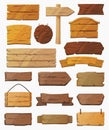 Set of isolated pointers signs or wooden planks