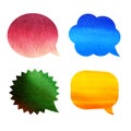 Blank empty color speech bubbles