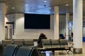 Blank empty digital billboard for your advertising on publicity content in waiting hall. Royalty Free Stock Photo