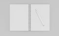 Blank empty memo notepad and a silver pen, isolated on white with natural shadows 3d render illustration