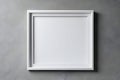 Blank empty picture frame mockup on gray cement wall. Royalty Free Stock Photo