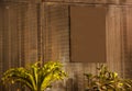 Blank empty rusty vintage metal brown sign board ready for copy space to write message, put image or letters on, hanging