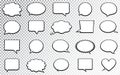Blank empty speech bubbles. Isolated on transparent background. Vector illustration.