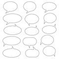 Blank empty speech bubbles, speaking or talk bubble, speech balloon, chat bubble line art icon. Royalty Free Stock Photo