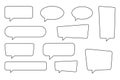 Blank empty speech bubbles, speaking or talk bubble, speech balloon, chat bubble line art vector icon. Royalty Free Stock Photo