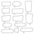 Blank empty speech bubbles, speaking or talk bubble, speech balloon, chat bubble line art vector icon. Royalty Free Stock Photo