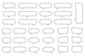 Blank empty speech bubbles, speaking or talk bubble, speech balloon, chat bubble line art vector icon. Royalty Free Stock Photo