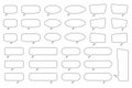 Blank empty speech bubbles, speaking or talk bubble, speech balloon, chat bubble line art vector icon. Royalty Free Stock Photo