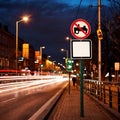 Blank, empty, street traffic sign on road