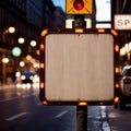 Blank, empty, street traffic sign on road