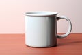 Blank enamel mug 3D rendering offers a versatile white mockup