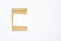 Blank envelope isolated background arranged for mockup design Royalty Free Stock Photo