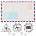 Blank envelope and postmark elements