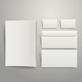 Blank envelopes business card and folder