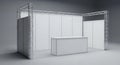 Blank Exhibition Booth with Truss System and Reception Desk Royalty Free Stock Photo