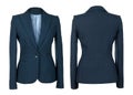 Blank female blue business suit
