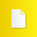 Blank file white icon with shadow