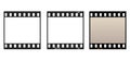 Blank film strip collection. Empty film or photo frames set. Negative film, filmstreifen Royalty Free Stock Photo