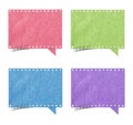 Blank film strip speech bubbles recycled paper