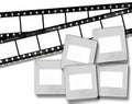 Blank film stripes and blank slide photo frames Royalty Free Stock Photo