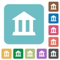 Flat bank icons on rounded square backgrounds Royalty Free Stock Photo