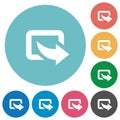 Flat export icon set on round color background Royalty Free Stock Photo