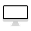 Blank flat wide screen display computer monitor isolated on white background Royalty Free Stock Photo