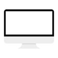 Blank flat wide screen display computer monitor isolated on white background Royalty Free Stock Photo