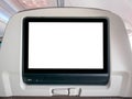 Blank In-Flight Entertainment Screen, Blank LCD Screen in Airplane Royalty Free Stock Photo