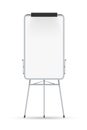 Blank flip chart. Isolated blank white board