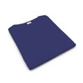 Blank folded blue t-shirt isolated on a white. 3D illustration, clipping path Royalty Free Stock Photo