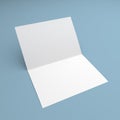 Blank folded flyer, booklet, postcard, business card or brochure