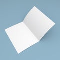 Blank folded flyer, booklet, postcard, business card or brochure Royalty Free Stock Photo