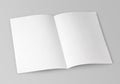 Blank folded flyer on gray Royalty Free Stock Photo