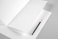 Blank Folded Sheet of Paper or Letterhead and Pencil Royalty Free Stock Photo