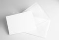 Blank folded white card and envelope Royalty Free Stock Photo