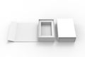 Blank folding box, 3d render illustration.