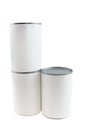 Blank food cans stack