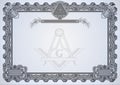 Masonic symbols on a blank letterhead for creating documents.