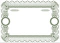 Certificate frame. Horizontal with two seals. A4 format green