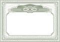 Classic form for creating certificates. Horizontal orientation. green