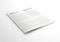 Blank four panel comic book layout template with text boxes isolated on white background Royalty Free Stock Photo