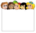 Blank frame with children faces Royalty Free Stock Photo