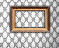 Blank Frame on Vintage Wallpaper Royalty Free Stock Photo