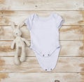 Blank Gender Neutral White Baby Bodysuit