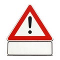 blank generic caution sign isolated over white