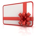 Blank gift card with red ribbon Royalty Free Stock Photo